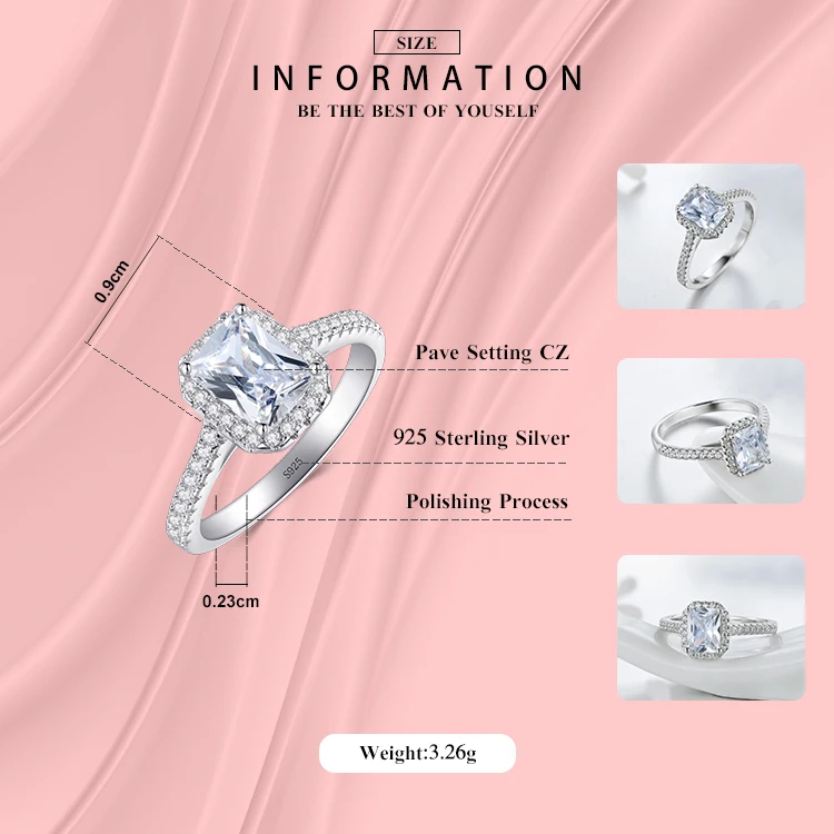 R&J 925 Solid Silver Rings For Women Wedding Jewelry Bijoux AAAAA zirconia vintage Accessories Engagement Bague Bijouterie