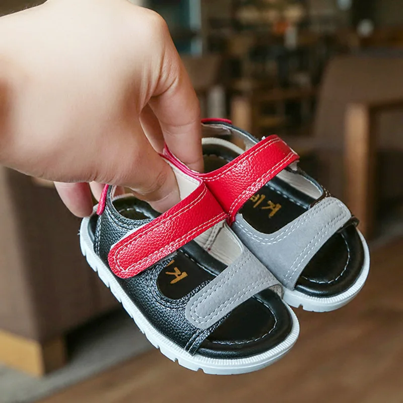 Children Sandals Boy Girl Baby Infant Shoes Beach Shoes Kids Anti-Slip Slippers Boys Open Toe Beach Sandals New Arrival - Цвет: red
