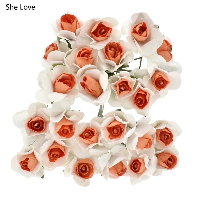 She Love Paper Artificial Rose Flower Blossoms Floral Heads Bulk Home Decor