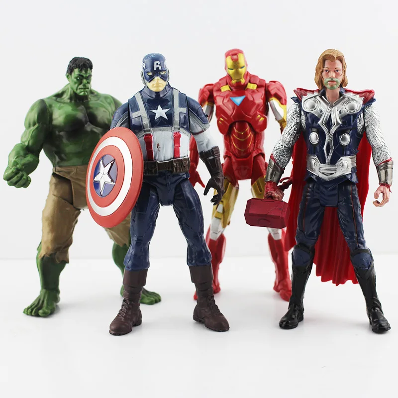 

The Avengers pvc action figure doll Hulk Thor Iron man Captain America joints can move toy 4pcs/lot free shipping