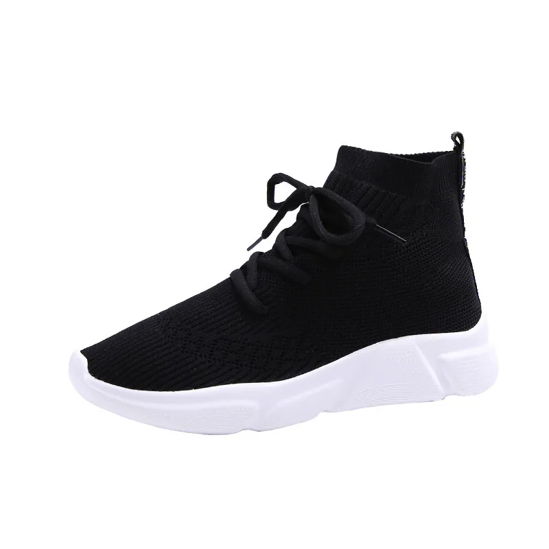 

Socks Shoes 2019 Spring New Net Red Old Shoes Wild High Flynit Small White Shoes Women's Vulcanize Shoes