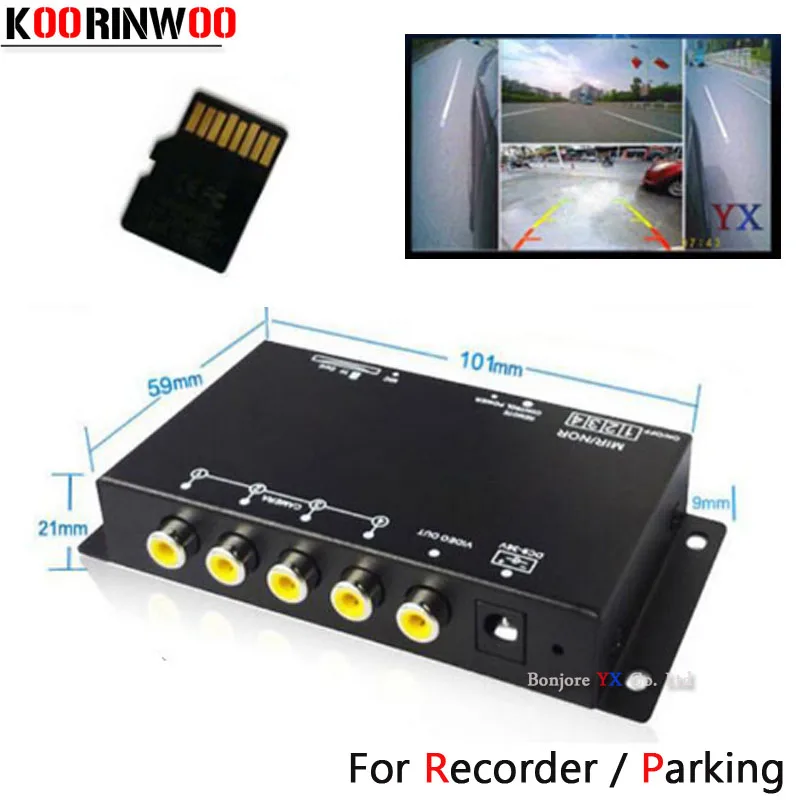 Koorinwoo Panoramic System DVR Box 4 Channels Available for Car Rear view font b Camera b