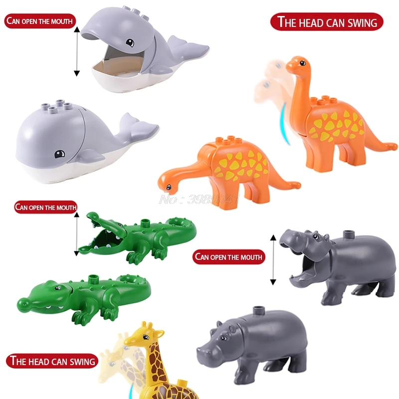

Mailackers Duplo Animals Dinosaur Tyrannosaurus Rex Whale Giraffe Mother And Child Toys For Children Block Christmas Gift Duploe