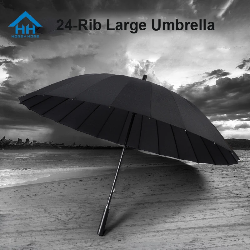 24 Bones Large Umbrella For Men Wind Rainstorm Resistant Strong