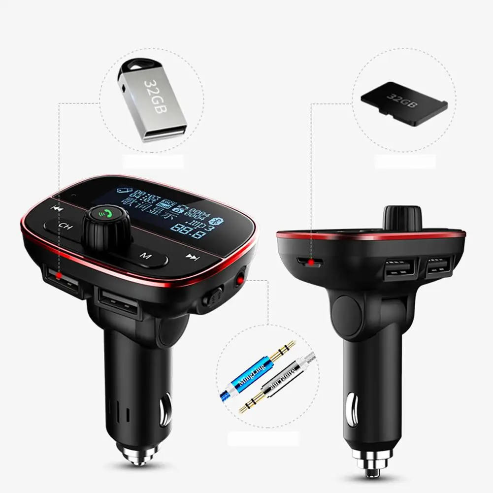Bluetooth Автомобильный MP3 плеер fm передатчик аудио адаптер приемник беспроводной Hands