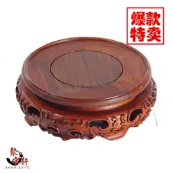 Красный сандаловое дерево палисандр резьба Ремесленная круговой основа из цельной древесины горшок Будды каменные вазы, предметы мебели