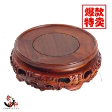 Red sandalwood rosewood carving handicraft circular base solid wood flowerpot of Buddha stone vases, furnishing articles special offer solid wood carved rosewood mahogany handicraft circular base of buddha stone flowerpot vase furnishing articles