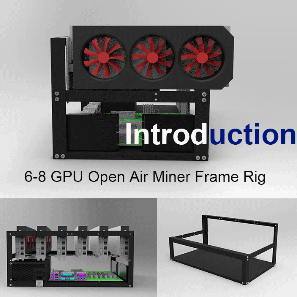 Стальная монета с открытым воздухом Шахтер горная рама Rig чехол до 8 GPU BTC LTC ETH эфириума asic antminer l3 Rig машина графическая карта psu
