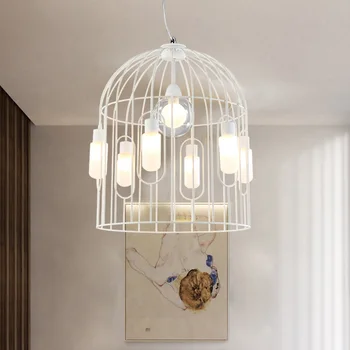 

Modern Bird Cage Led Pendant Lamp G9 Bulb Home Loft Decoration Hanging Light Fixtures Restaurant Dining Room Bar Pendant Lights