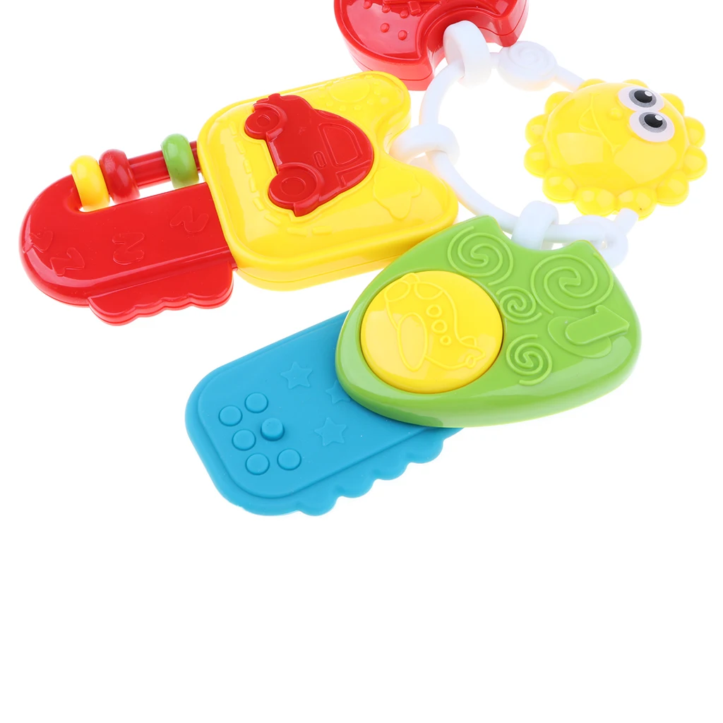 3 in One Baby Musical Rattle Ring Sensory Teether Toy for Infant Crib, Stroller, Cot, Pram Seat Hanging Sound Early Educational
