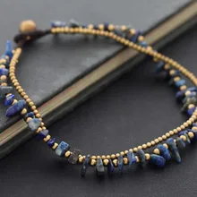 Натуральный камень браслет на ногу из бисера для женщин ювелирные изделия из латуни бисера ручной работы ножной браслет Богемия ноги цепи вечерние подарок