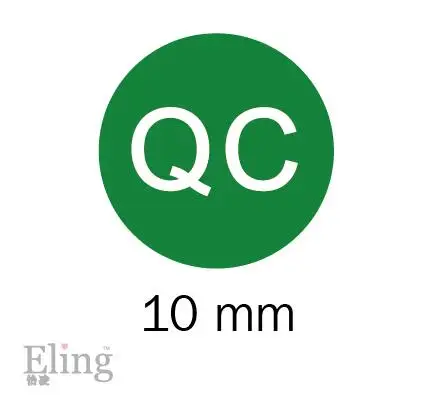

30000pcs/lot 10mm QC Self-adhesive paper label sticker for quality control, green color, Item No.FA06