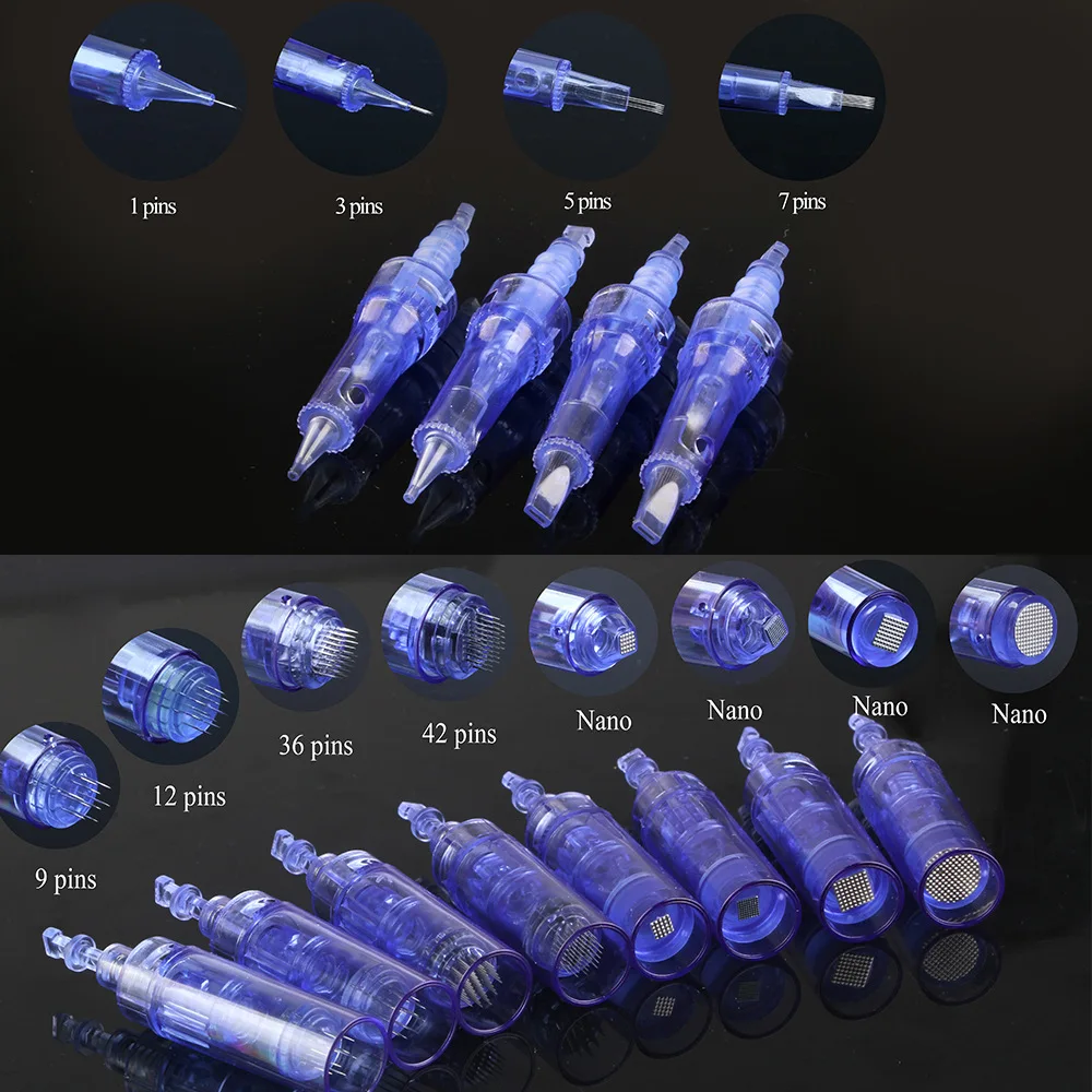 

100pcs/lot Dr Pen A6 1 3 5 7 9 12 36 42 pins Nano Needle Cartridge For MYM Derma Pen Auto Microneedling Electric Derma Pen