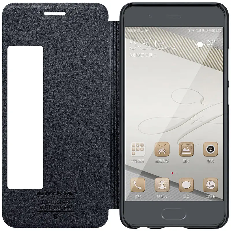 Nillkin для huawei p10 case плюс кожа ультра тонкий защитной оболочки флип обложка функция