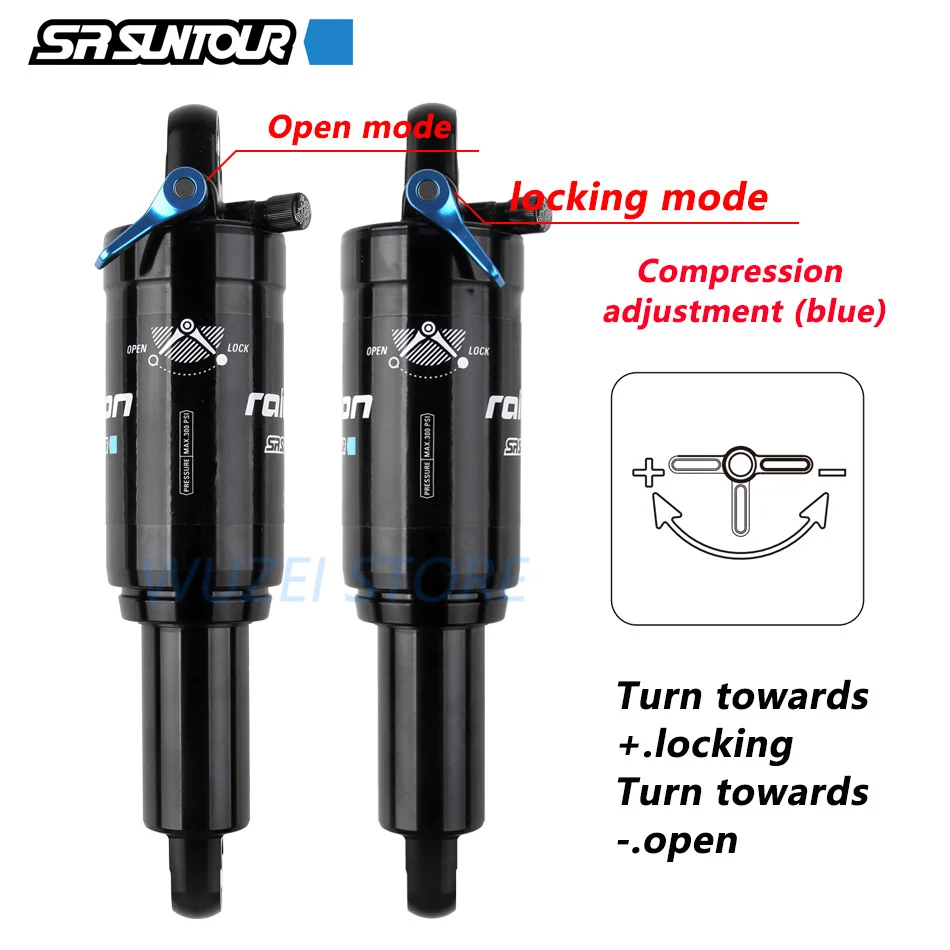 Sr Suntour Подвеска для горного велосипеда Mtb, мусорный воздушный амортизатор, гидро-скоростной замок, велосипедные амортизаторы, задние части