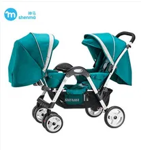 Twin stroller can sit face to face can lay multi-functional portable double stroller baby cart