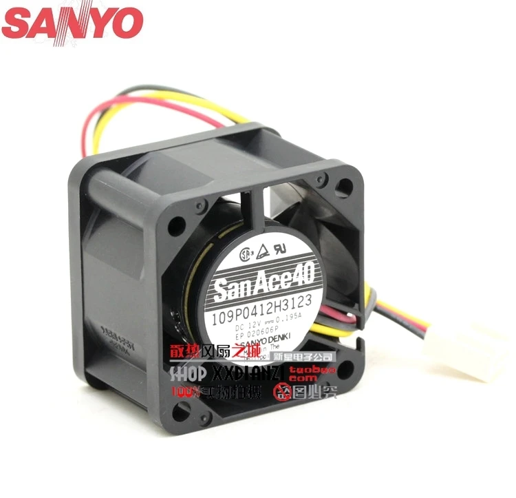 Оригинал для Sanyo 109P0412H3123 DC 12V 0.195A 4028 40 мм двойной шаровой подшипник Охлаждающие