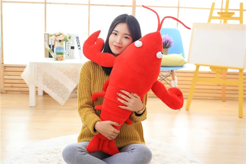 80cm big simulation animal lobster plush toy big stuffed cartoon  red crayfish doll pillow for kids gift 31inch DY50172(7)