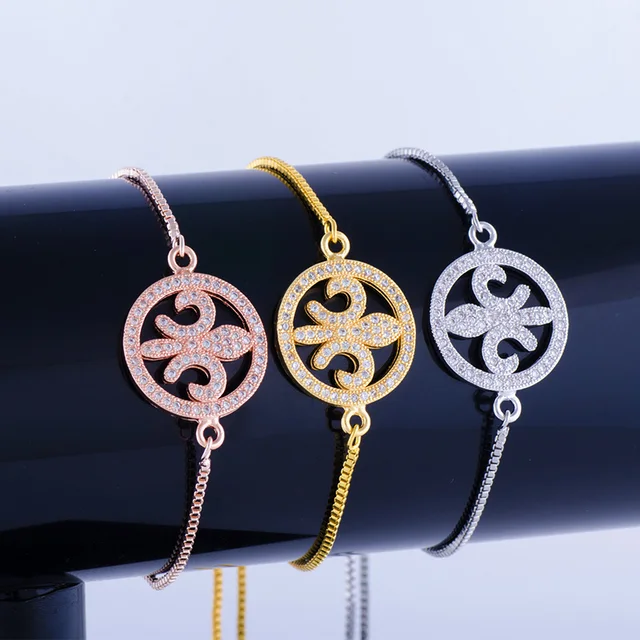 Hot Jewelry Vintage Zircon Anchor Charms Bracelets Bangles Hot Jewelry Vintage Zircon Anchor Charms Bracelets Bangles Handmade Copper Pave Square Chain Friendship