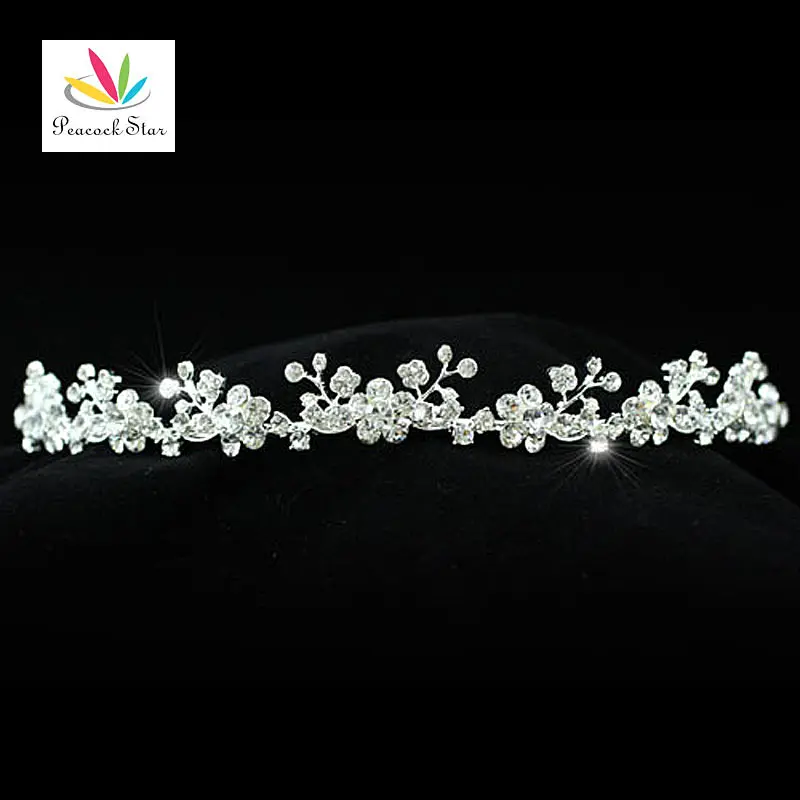 Peacock Star Bridesmaid Bridal Wedding Party Quality Crystal Flowers Headband Tiara CT1132