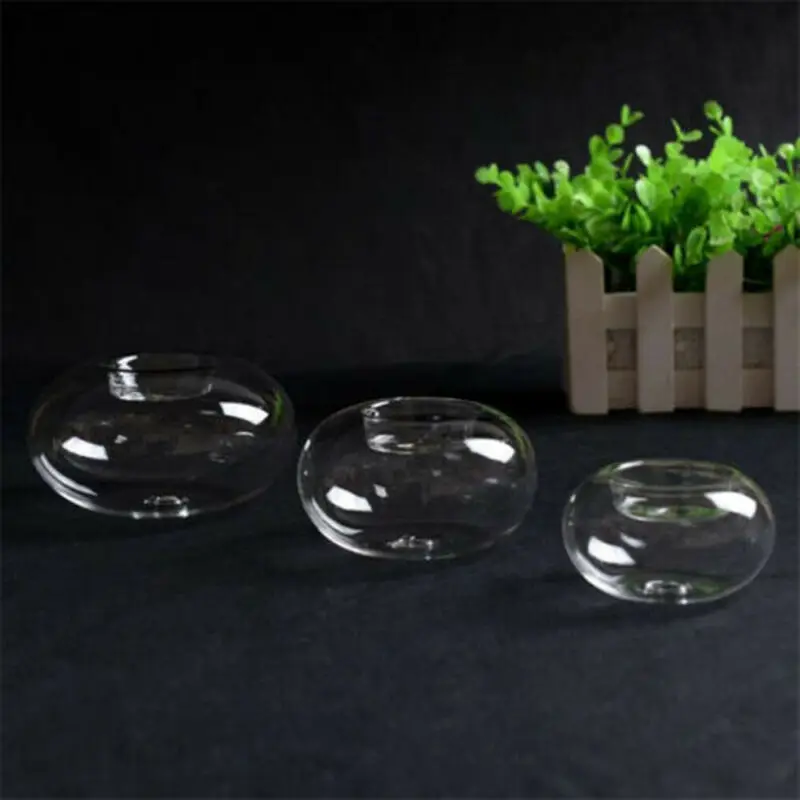 

Romatical Clear Round Hollow Heat Resistant Glass Holders Candler 8/10/12CM