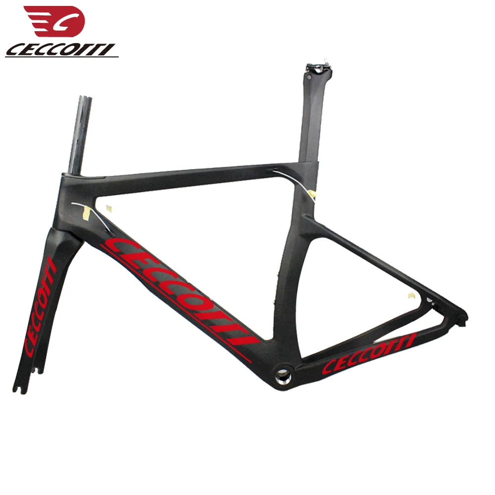 Новая карбоновая шоссейная рама Di2 и механическая карбоновая рама для велосипеда шоссейная велосипедная Рама с вилкой+ подседельный штырь+ гарнитура - Цвет: red