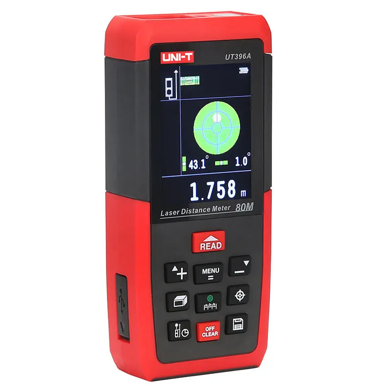 

UNI-T UT396A Professional Laser Distance Meters Lofting Test Levelling Instrument Area/Volume Data Storage Max 80m 2MP Camera