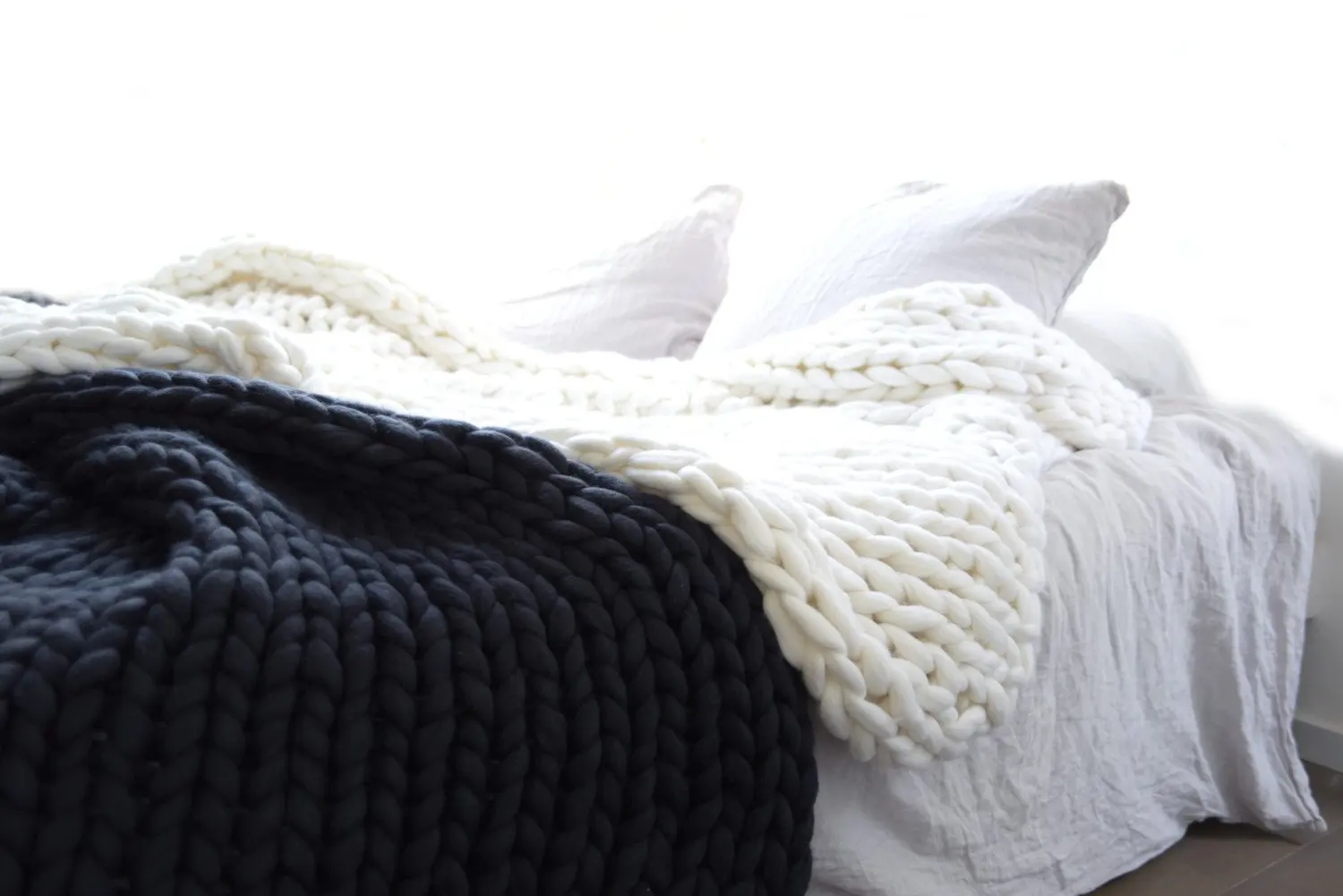 Большое мягкое одеяло крупной ручной вязки Пледы для зимы кровать диван самолет толстая пряжа вязание пледы 16 цветов диван покрывало s - Цвет: black