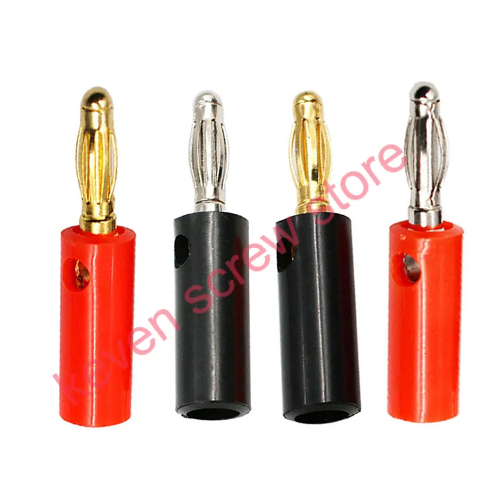 

5pcs or 10pcs/lots Audio Speaker Screw Banana Gold Plate Plugs Connectors 4mm Black Red Golden