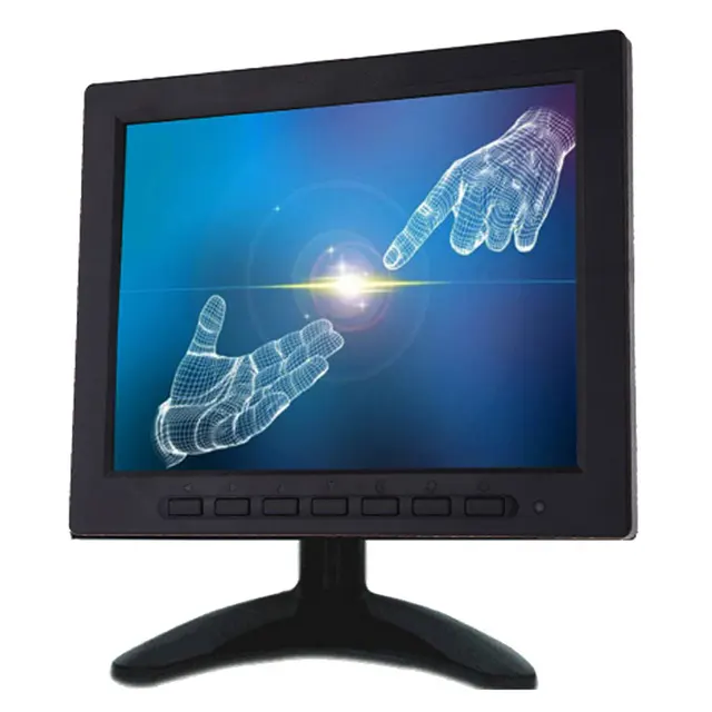 8 inch TFT LCD Color Video Monitor CCTV Monitor Screen VGA BNC AV Input for PC CCTV Security Remote and Stand Rotating Screen