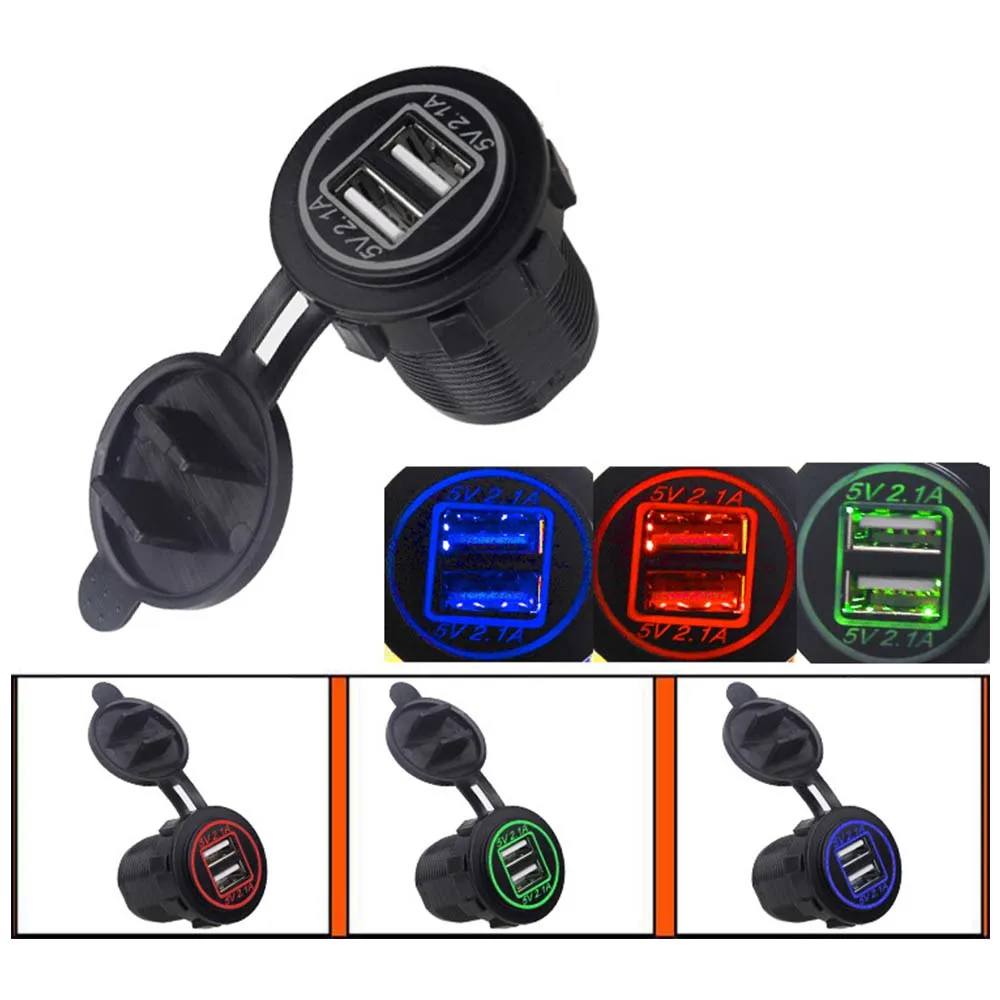Автомобильное зарядное устройство с двумя USB портами и разъемом для