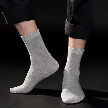 

Classic Men Dress Cotton Socks High Quality Classic Black White Grey Cotton Men Crew Sock Cheap Socks Drop Shipping