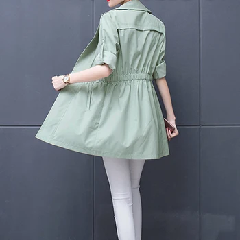 

Women's Mid-long Jacket Korean Spring 2020 New Style Slim Jacket Thin Waist Windswear Women's Suit Jacket