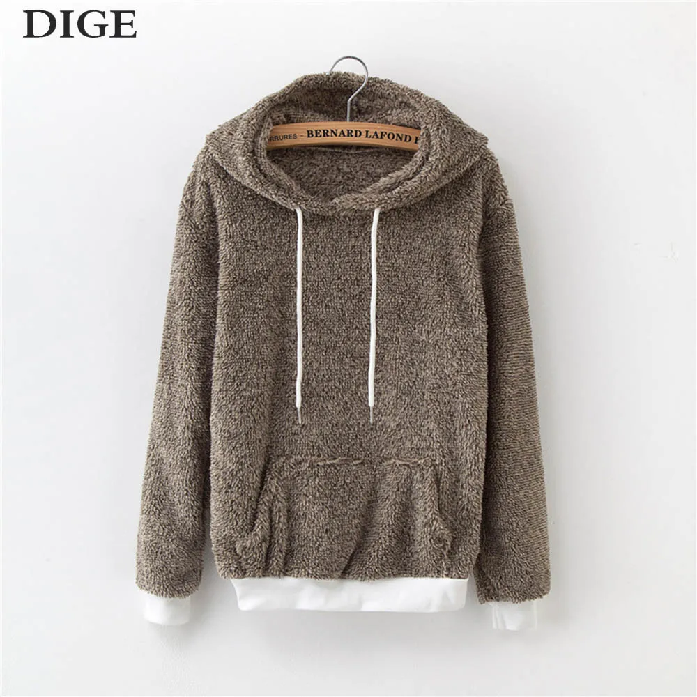 

2019 Fsdhion Winter Fleece Letter Harajuku Print Pullover Thick Loose Women Hoodies Sweatshirts Female Casual Coat B0298