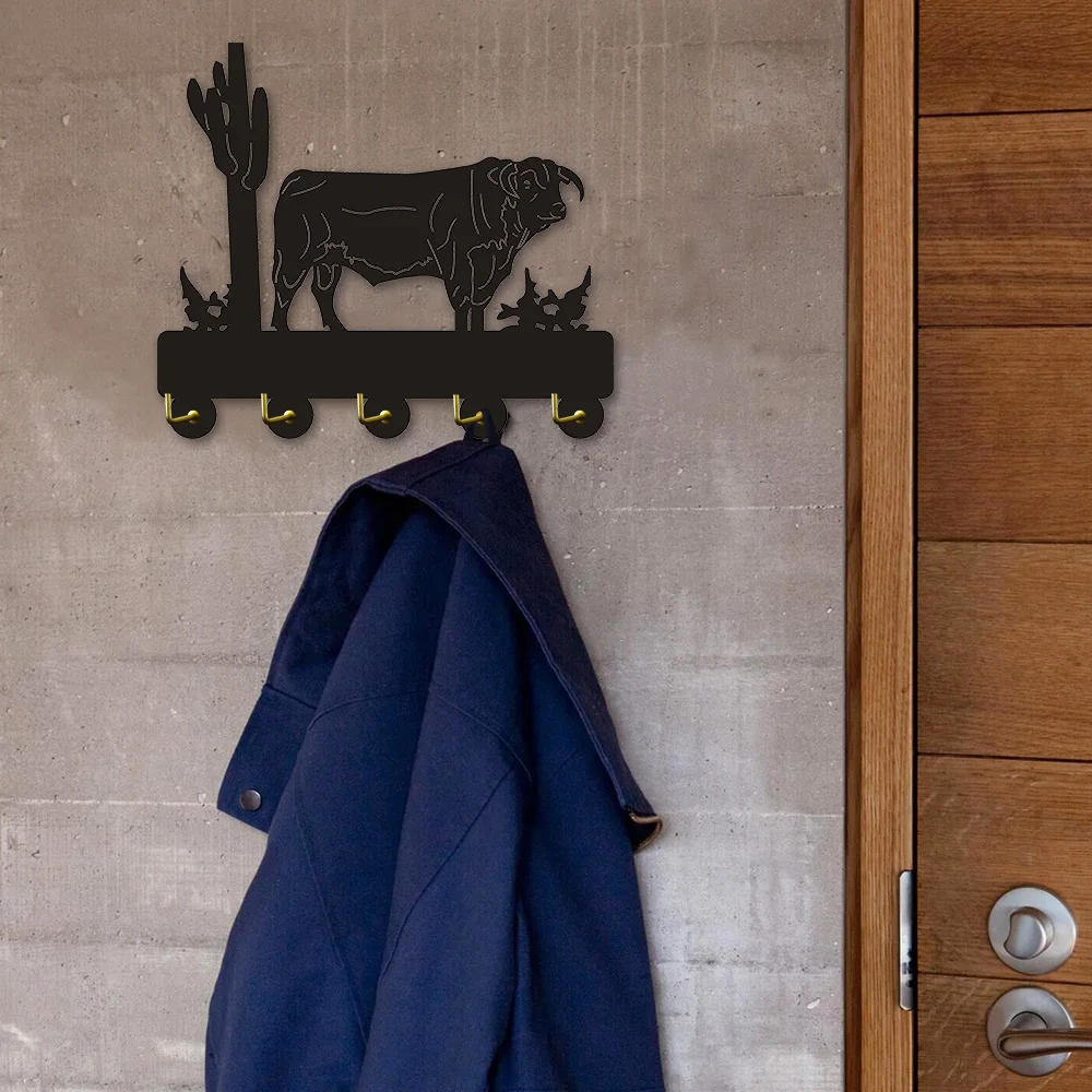 

1Piece Wildlife Bull Clothes Coat Hook Door Wall Hook Hanger Housekeeper Handbag Keys Holder Aniamls Bathroom Kitchen Bull Hooks