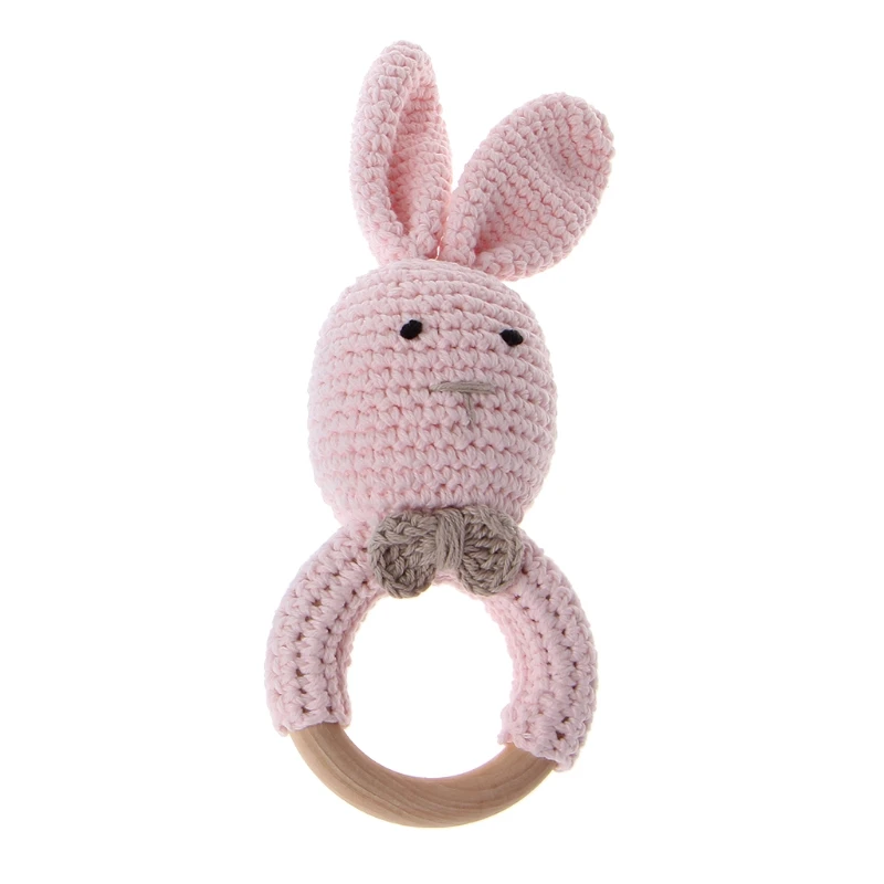 Ребенок кролик грызунок в форме уха деревянный прорезывания зубов кольцо новорожденных сенсорной игрушка Душ подарок 'zt