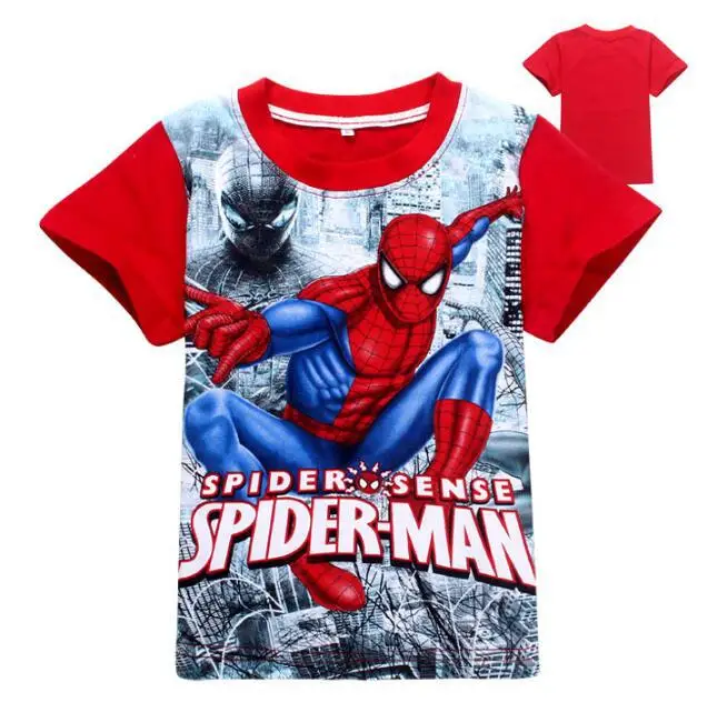 

2018 summer superhero spiderman cotton T shir for boys Superman Batman ninja Ninjago cartoon children clothing for kids