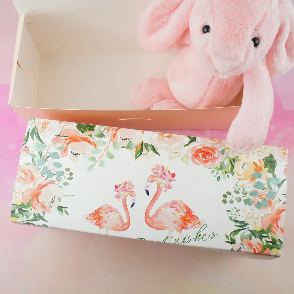 

big size 27.5*10.5*9.5cm pink flamingo Paper Box Storage Boxes as tory jar candle Christmas Birthday Party Gifts DIY Packaging