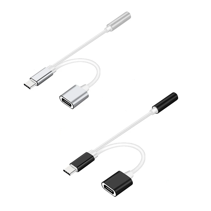 

2 In1 Type C To 3.5mm Jack Earphone Charging Converter USB Type-C Audio cable Adapter For Huawei P30 Pro