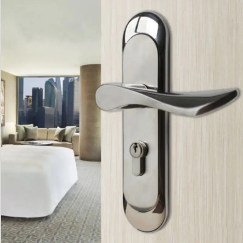 

Privacy Door Security Entry Lever Mortise 304 Stainless Steel Handle Locks Set