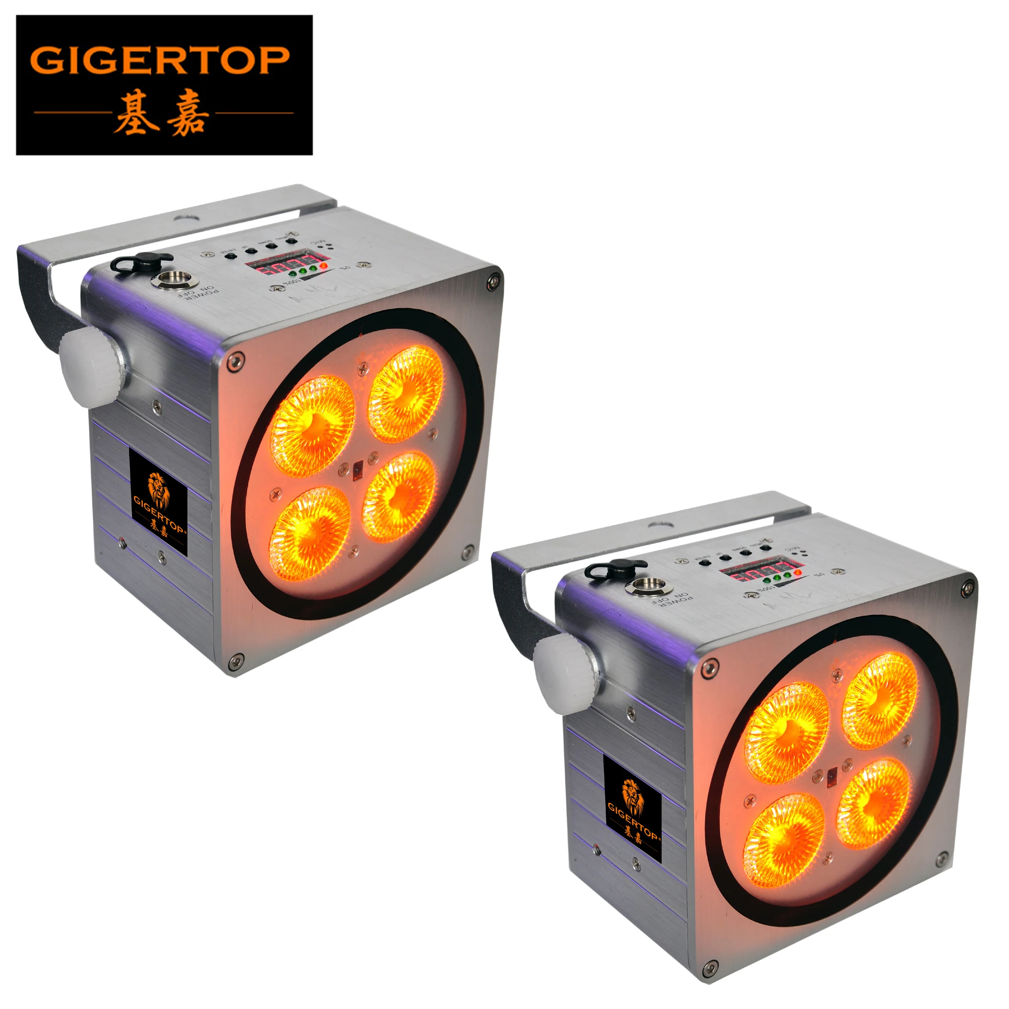 2 x Wireless dmx uplight 4x18W Par Can Battery Power LED DJ Uplights