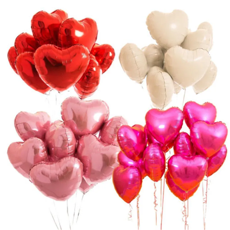 

5pcs 18 inch Rose Gold Red Foil Heart Balloons Romantic Love Heart Balloon Foil Balloons Wedding Birthday Party Decoration
