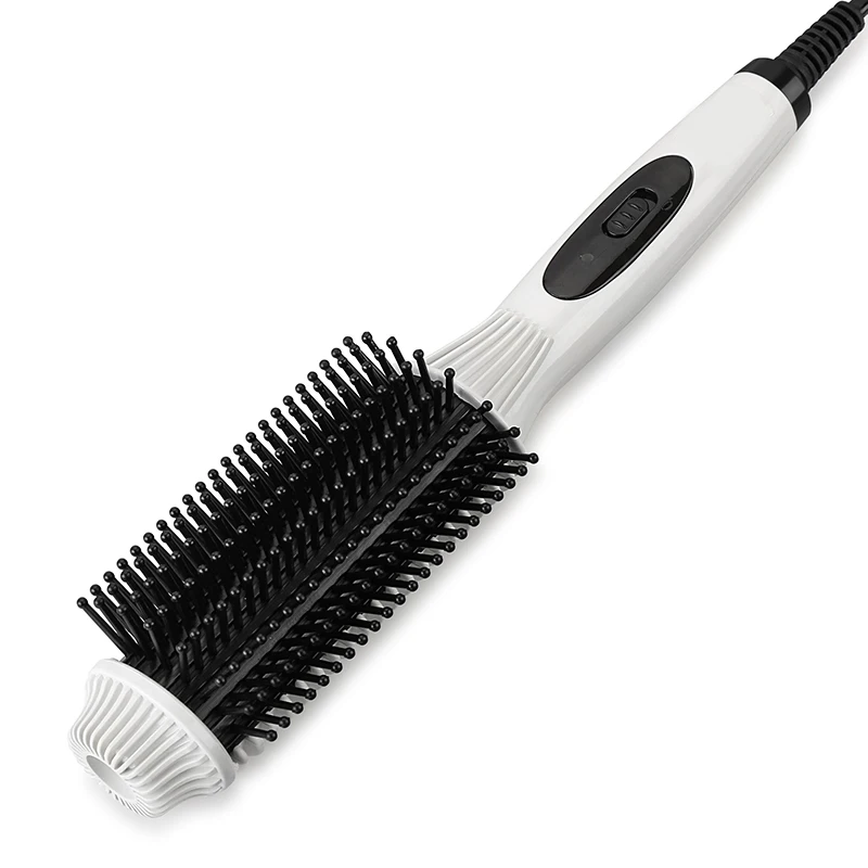Выпрямитель для волос, бигуди, Расческа 2 в 1, выпрямление, завивка, анти-ожогов, расческа, стайлер, прямые объемы, инструмент для красоты волос, Fm88 - Цвет: White 1