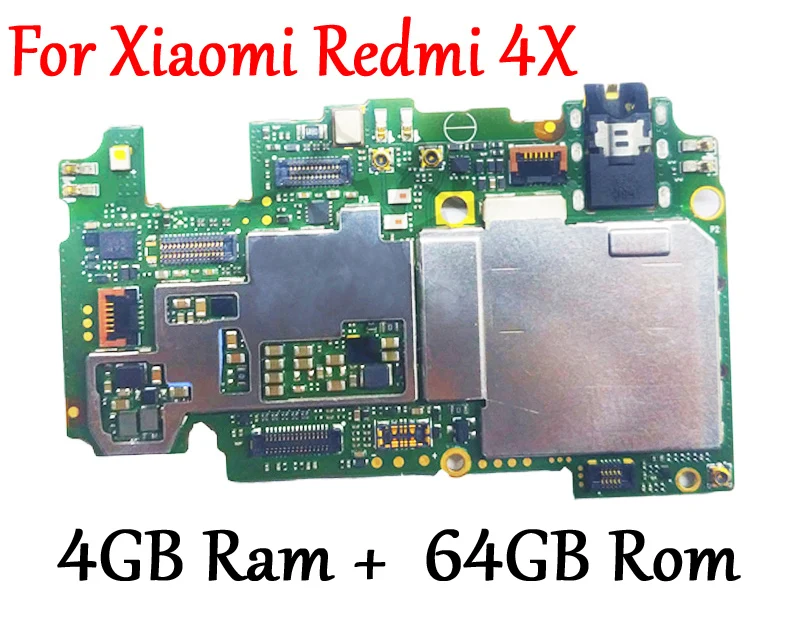 

(Tested)Full Work Original Unlock Motherboard For Xiaomi Redmi 4X 4GB+64GB Logic Circuit Board Plate Fast Ship
