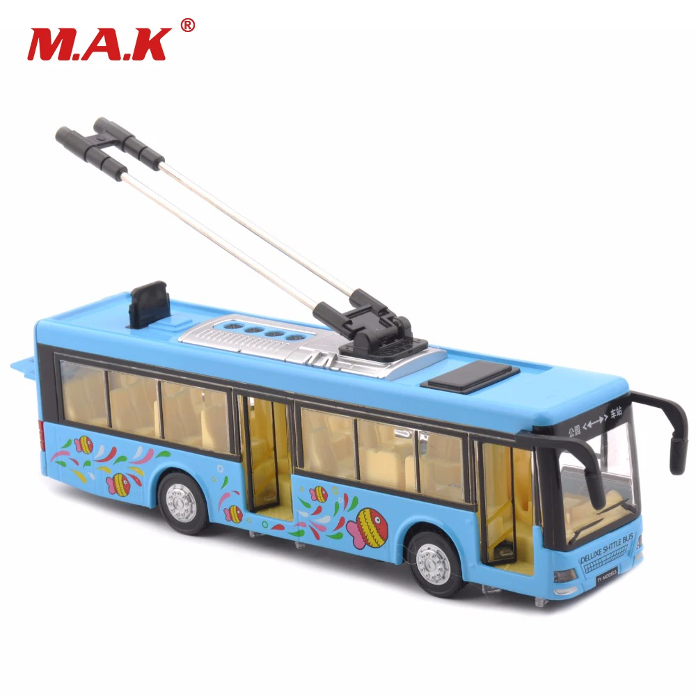 

Kids Toys Alloy Sightseeing Bus Model 1/32 Trolley Bus Alloy Diecast Tram Bus Vehicles Car Toy W Light & Sound