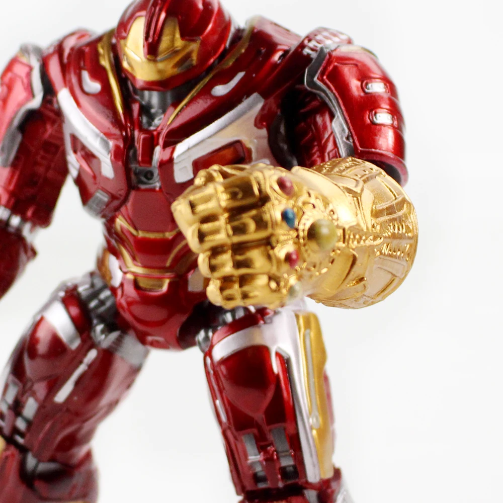 

19cm Avengers Endgame Action Figures Iron Man Tony Stark Hulkbuster With Infinity Gauntlet Model Toys