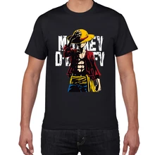 Nueva camiseta de verano de una pieza para hombre, Camiseta de algodón de Anime japonés Luffy, camiseta suelta informal para hombre, camiseta para hombre, camiseta para hombre 2019, camiseta para hombre