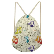 ThiKin Портативные Сумки на шнурке обувь для девочек сумки для женщин музыкальные Примечания дорожный мешок для хранения полиэстер рюкзак высокого качества