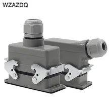 Rectangular heavy-duty connector HE-016 core industrial waterproof aviation plug socket outlet line or side outlet 16A 500V AZDQ Rectangular heavy-duty connector HE-016 core industrial waterproof aviation plug socket outlet line or side outlet 16A 500V AZDQ