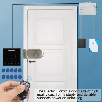 

Door Access Entry System Electric Lock Remote Control Doorbell Power Supply 10keyfobs AD-700D